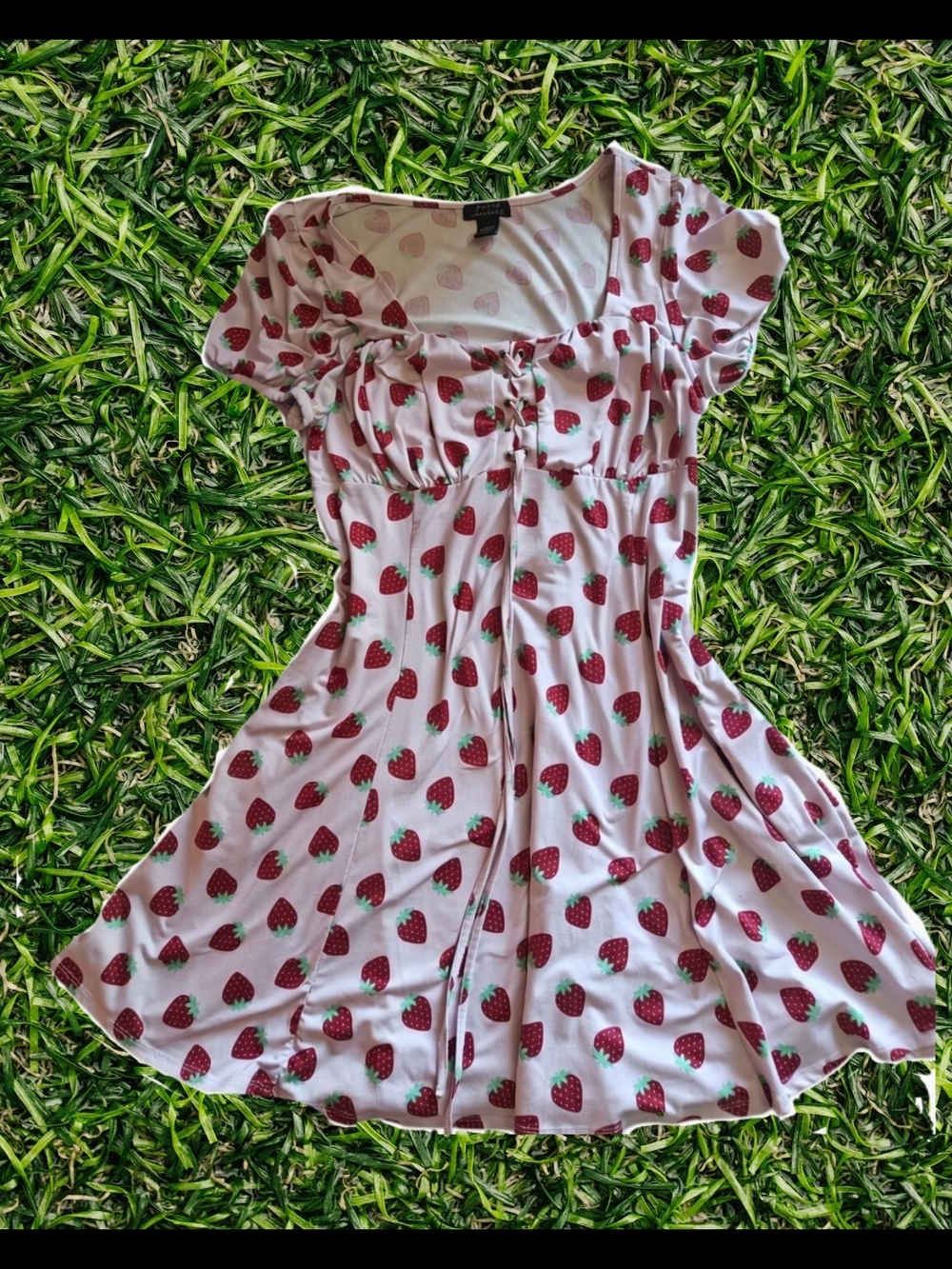 Thorn And Fable Pink Strawberry Print Dress